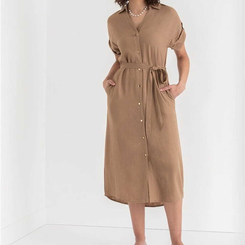 NWT Ricki’s Linen Shirtdress with Roll Sleeves